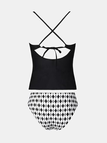 CUPSHE Women's Tankini Sets Ruffle Sweetheart Neck Two Piece Bathing Suits Adjustable Self Tie Ruched Swimwear in Saudi Arabia