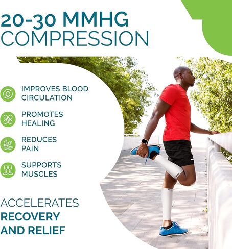 أكمام ضغط لربلة الساق للرجال والنساء - كم ضغط الساق - جوارب ضغط بدون قدم لجبيرة الساق والدوالي الوريدي in Kuwait