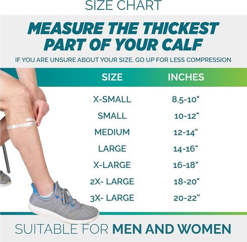 Calf Compression Sleeves for Men and Women - Leg Compression Sleeve - Footless Compression Socks for Runners, Shin Splints, Varicose Vein & Calf Pain Relief - Calf Brace for Running, Cycling, Travel in Kuwait
