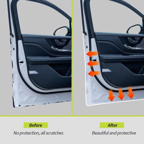16.4 قدم (5 م) حراس حافة باب السيارة ، واقي باب السيارة ، ومطاط U. شكل السيارة حماة الباب تقليم حماة ، والسيارة الإكسسوارات الخارجية الحافة الحافة قارب الحافة لا غراء مطلوب للسيارات (أبيض) in Kuwait