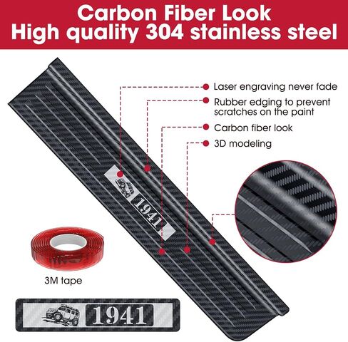Door Sill Guards for Gladiator JT 2020-2025 & Jeep Wrangler 2018-2025 JL JLU 304 Stainless Steel Front and Rear Door Car Pedal Kick Protection Door Sill Protector | Carbon Fiber, 2 Door in Saudi Arabia