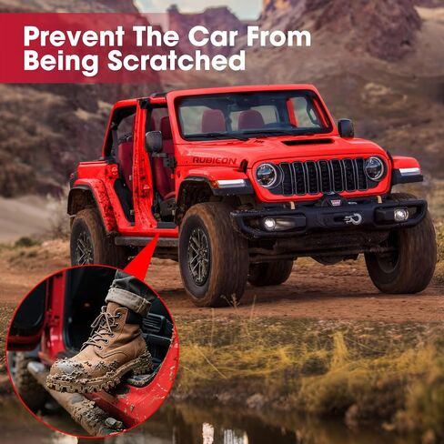 Door Sill Guards for Gladiator JT 2020-2025 & Jeep Wrangler 2018-2025 JL JLU 304 Stainless Steel Front and Rear Door Car Pedal Kick Protection Door Sill Protector | Carbon Fiber, 2 Door in Saudi Arabia