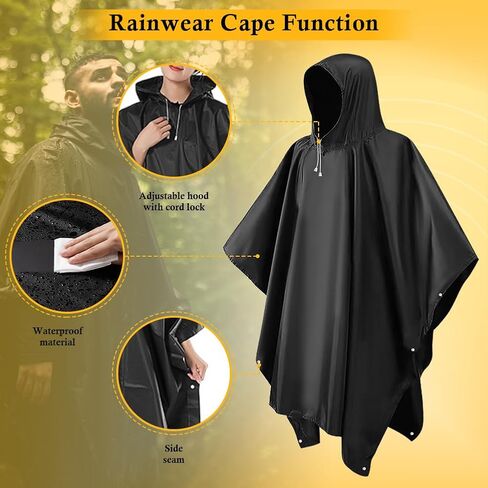 المعطفات المطر للبالغين ، معطفات المطر إيفا المقاومة للماء مع غطاء محرك أقراص وأكمام ، معدات المطر خفيفة الوزن للرجال والنساء ، مثالية للتخييم ، المشي لمسافات طويلة ، والسفر ، والأنشطة الخارجية in Kuwait