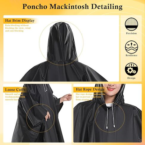 المعطفات المطر للبالغين ، معطفات المطر إيفا المقاومة للماء مع غطاء محرك أقراص وأكمام ، معدات المطر خفيفة الوزن للرجال والنساء ، مثالية للتخييم ، المشي لمسافات طويلة ، والسفر ، والأنشطة الخارجية in Kuwait