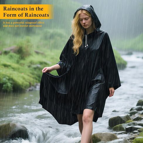 المعطفات المطر للبالغين ، معطفات المطر إيفا المقاومة للماء مع غطاء محرك أقراص وأكمام ، معدات المطر خفيفة الوزن للرجال والنساء ، مثالية للتخييم ، المشي لمسافات طويلة ، والسفر ، والأنشطة الخارجية in Kuwait