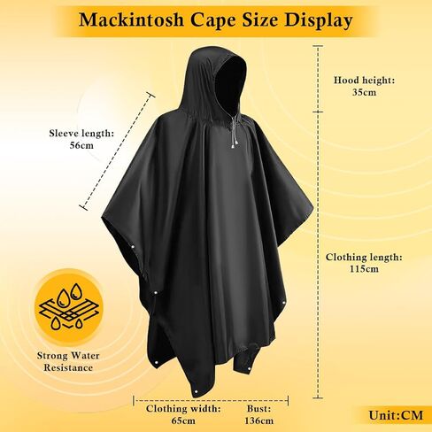 المعطفات المطر للبالغين ، معطفات المطر إيفا المقاومة للماء مع غطاء محرك أقراص وأكمام ، معدات المطر خفيفة الوزن للرجال والنساء ، مثالية للتخييم ، المشي لمسافات طويلة ، والسفر ، والأنشطة الخارجية in Kuwait