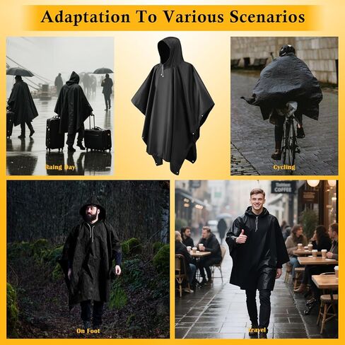 المعطفات المطر للبالغين ، معطفات المطر إيفا المقاومة للماء مع غطاء محرك أقراص وأكمام ، معدات المطر خفيفة الوزن للرجال والنساء ، مثالية للتخييم ، المشي لمسافات طويلة ، والسفر ، والأنشطة الخارجية in Kuwait