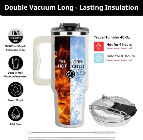 Vivulla68 Mother Day Gift من الابنة أو الابن - Cool Mom Club Tumbler 40oz مع Straw & Brush ، كأس ماما لطيف ، حاضر لأمي جديدة ، يحافظ in Kuwait