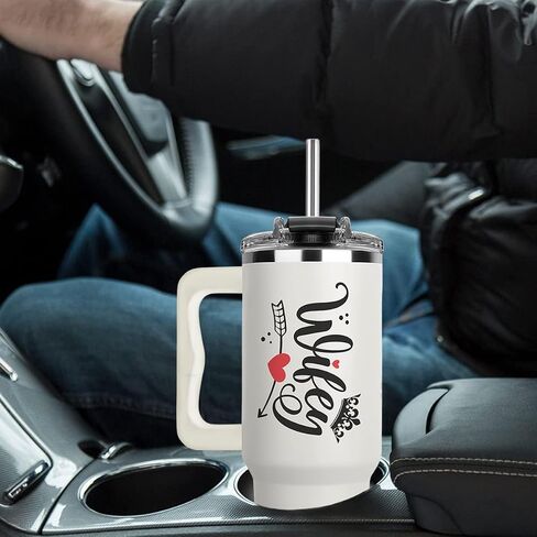 Vivulla68 Mother Day Gift من الابنة أو الابن - Cool Mom Club Tumbler 40oz مع Straw & Brush ، كأس ماما لطيف ، حاضر لأمي جديدة ، يحافظ in Kuwait