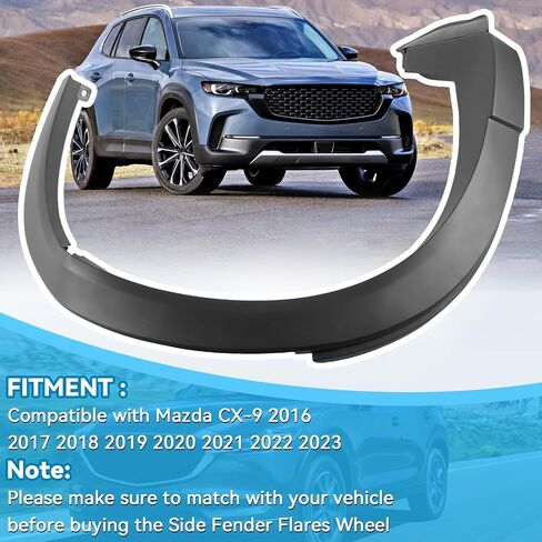 خلفي السائق اليسرى Fender Fender Fender فتح العجلة تقليم تقليم متوافق مع Mazda CX-9 2016-2023#OEM TK48-51-W60H ، TK4851W60H ، TK48-51-W60F ، TK4851W60F LECH WHELE HOLL in Saudi Arabia