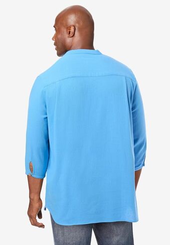 KingSize Men's Big & Tall Gauze Mandarin Collar Shirt in Kuwait