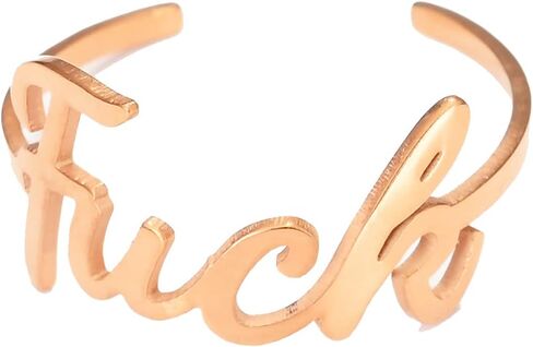 LLYANZ Stainless Steel Fuck Words Open Rings can Adjustable 7-9 Size in Saudi Arabia