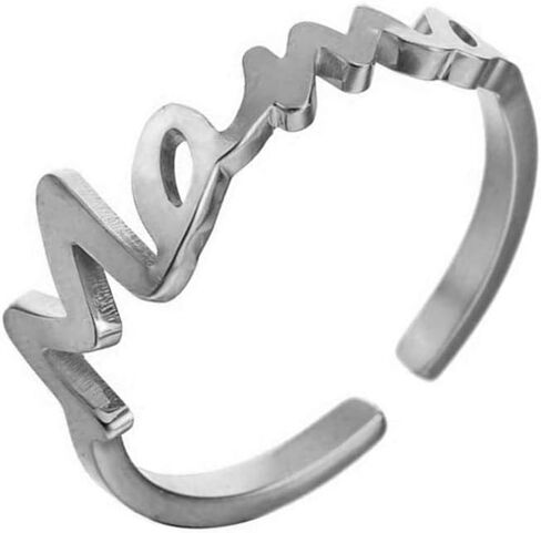 LLYANZ Stainless Steel Fuck Words Open Rings can Adjustable 7-9 Size in Saudi Arabia