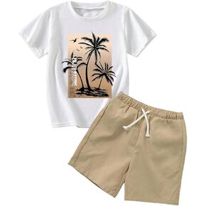 بويز 2 قطعة الصيف الملابس Tees الاستوائية قمم وسروال الملابس غير الرسمية مجموعة الملابس غير الرسمية