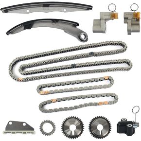 KUSATEC 9-0719S مجموعة سلسلة التوقيت مناسبة لنيسان الحدود XTERRA 05-15 ، NV1500 12-19 ، NV2500 NV3500 12-17 ، Pathfinder 05-12 ؛ سوزوكي خط الاستواء 09-12 ؛ V6 4.0L W/سلسلة توتر دليل السكك الحديدية ضرس السكك الحديدية