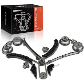 A-Premium 20-PC Engine Timing Chain Kit W/Sprocket & Tensioner & Guide Compatible with Hyundai 2007-2012 Santa Fe, 2011 Genesis & 2011-2014 Kia Sedona, Sorento 2012-2013 - 3.3L 3.5L 3.8L