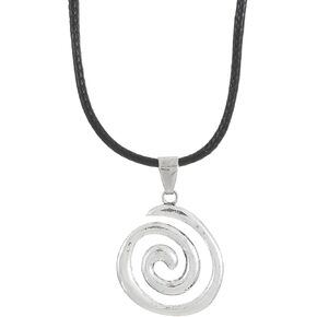 coadipress Chunky Spiral Swirl Necklace for Women Boho Choker Necklaces Hippie Trendy Silver Plated Large Spiral Shaped Statement Pendant Necklace Bohemia Jewelry