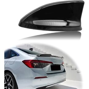 Car Auto Shark Fin Cover متوافق مع Honda Civic 2022 2023 2024 Car Shark Fin Cover متوافق مع 11 Gen Civic - (Black Glossy)