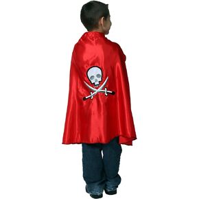 Kids Carribean Pirate Captain Skull Dressup Cape Halloween Costume