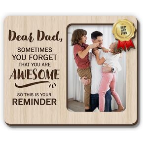 Magnetic Picture Frames for Dad - Dear Dad You're Awesome - Funny Cute Refrigerator Magnets Photo Frame for Dad - Magnetic Picture Frames for Refrigerator Decor