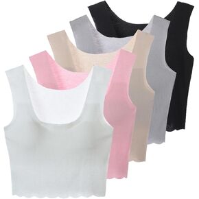 Girls Crop Cami Training Bras with Padded Sleeveless Teens Tank Tops Vests