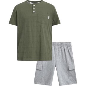 مجموعة شورتات DKNY الأولاد-قميص 2 قطعة ناعمة الصوف Pulover Crewneck و Shorts للأولاد مع حزام مرن (الأحجام: 8-12)