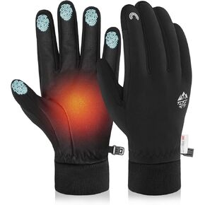 RIGWARL Winter Gloves for Men Women -10°F 3M Thinsulate Waterproof Windproof Gloves (Black, XS)