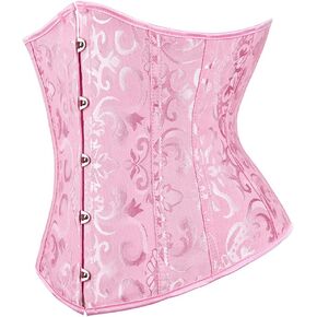 Women's Gothic Embroidery Lace Up Boned Underbust Corsets Top Plus Size