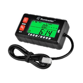 Runleader Digital Bluetooth Hours Tachometer,Multiple Maintenance Reminders,Battery Replaceable for Lawn Mower Generator Motorcycle Outboard Motor Snowmobile etc. (1)