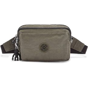 Kipling Womens Abanu Multi Bag, Lightweight, Adjustable Nylon Waist Pack With Multi-compartment Zip Pockets Convertible Crossbody Bag, Green Moss, Small US