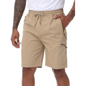 Satankud Men's Cargo Hiking Shorts 9" Lightweight Golf Shorts for Casual Work Travel Outdoor 5 Zipper Pockets in Kuwait