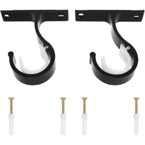 2PCS Heavy Duty Sluminium Ceiling Mounted Curtain Pole Brackets Ceiling Mounted and Wall Mounted Curtain Rod Bracket Universal Curtain Accessories for 1 Inch and 1-1/8 Inch Diameter Curtain Rod