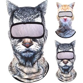 3D Cat Ski Balaclava Sheisty Face Mask with Ears Cute Animal Ski Mask Suitable for Music Festivals Raves Party Activities
