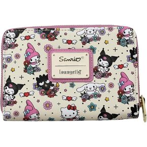 Loungefly Sanrio Hello Kitty و Friends Tattoo Allover print zip حول المحفظة