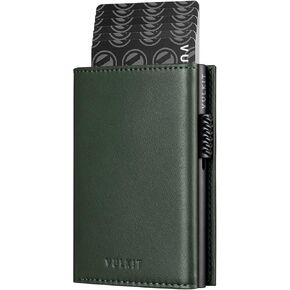 محفظة حامل بطاقة Vulkit مع Coin Pocket Magnetic Clover بطاقات يبرز مع محفظة من جلد إطار معرف النقد والبطاقات الائتمانية