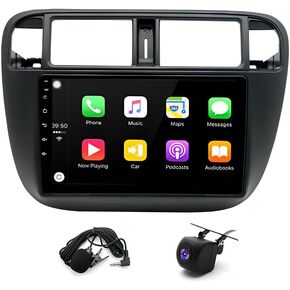 Double Din Car Stereo Radio Android 13 Compatible with Civic 1995-2000 9" Touch Screen Car Radio Audio Receiver 2+32G Wireless Android Auto Support Mirror Link,SWC,Back-up Camera,GPS Navigation,FM