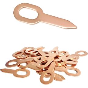 50PCS Dent Puller Rings, Copper Coated Iron Car Body Dent Pulling Straight Washer, Automotive OT Pulling Washers Metal Shrink Repair Tool Set for Panel Spot Welder Soldering