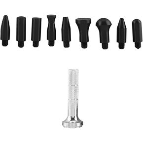 Knock Down Tools Metal Tap Down Pen with 9 Rubber Heads Paintless Dent Repair Hand Tool Set