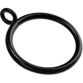 40 PCS Black Curtain Rings with Eyelet for Pinch Pleat Curtains Panels, Fits Up to 1.2 Inch Curtain Rod (Black Drapery Rings)