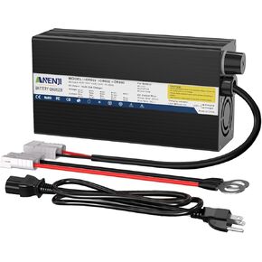 شاحن بطارية ليثيوم 12V 20A شاحن بطارية LIFEPO4 شاحن ذكي AC-DC مع مؤشر LED موصل Anderson لبطاريات LITHIUM LIFEPO4 DEEP القابلة لإعادة الشحن من القارب ، RV