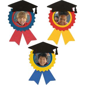 Graduation Ribbon Award Picture Frame Magnet Craft Kit – Makes 12