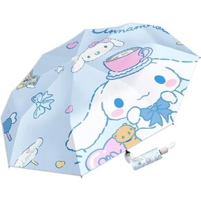 Roffatide Anime Cute Dog Umbrella 8 RIBS Umbrellas Auto Open Compact Folding Travel Umbrella Windproof Waterproof Anti-UV Protection Umbrella Light Umbrella