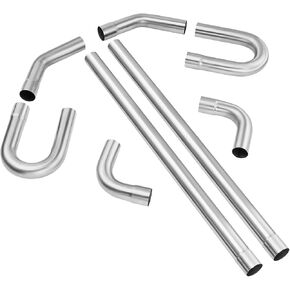 VEVOR 2.5'' Exhaust Kit, 8 Pieces, DIY Universal Galvanized Steel Exhaust Kit with Slip-Fit Joint & Large Exhaust Tube, Rust-Proof Exhaust Pipe for Exhaust System, Fit for Garage/Auto Repair Store