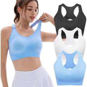 Fittin Sports Bras Pack for Women: دعم مبطن صدرية Racerback Racerback للتمرين الرياضي لليوغا تمثال نصفي كبير