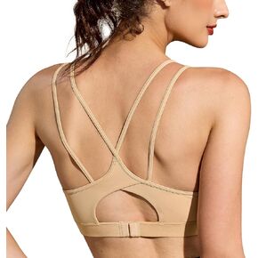 ZeroBound Women's Strappy Sports Bra Criss Cross Back Padded Medium Support Wireless