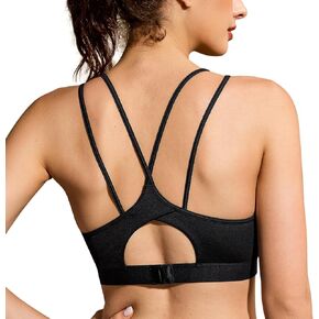 ZeroBound Women's Strappy Sports Bra Criss Cross Back Padded Medium Support Wireless in Kuwait
