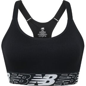 New Balance Women's Racerback Seamless Medium Support Sport Bra with Adjustable Straps and Removable Pads