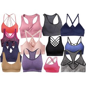 ToBeInStyle Random Assorted Print Lounging Seamless Sports Bras in Regular and Plus Sizes (6-Pack)