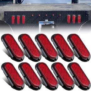6 "مصابيح ذيل LED حمراء بيضاوية 10 شفة LED ، 10pcs مقاومة للماء 6 بوصة LED LED توقف بدوره Tail Lights Trailer Marker Light