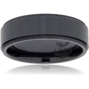 Metro Jewelry Minimalist Band Ring for Men in Black Zirconium - 8 MM Width - Size 10 to 12